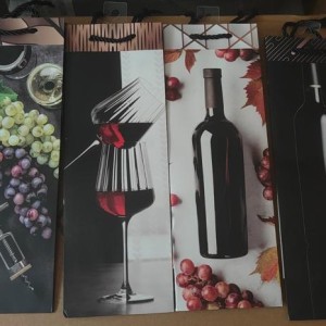 EMB sac à vin 12 x 35 x 9 cm, 4 motifs assortis
