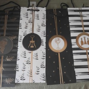EMB sac à vin 12 x 35 x 9 cm, 4 motifs assortis