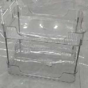 ADM étagère en plastique transparent à 2 niveaux 33,5 x 22,5