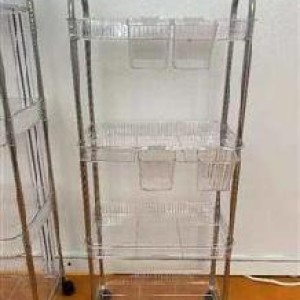 ADM étagère en plastique transparent à 3 niveaux 34 x 23 x 9