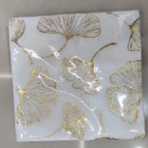 CUI 33x33cm 20 pcs serviette de table 2 plis feuille d'or