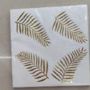 CUI 33x33cm 20 pcs serviette de table 2 plis feuille d'or