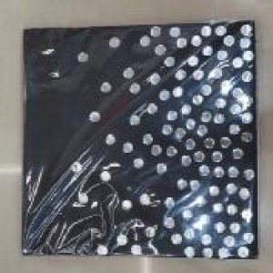 CUI 33x33cm 20 pcs serviette de table 2 plis à pois argentés