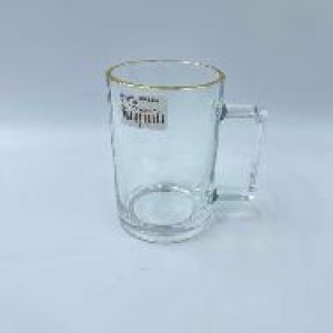 ADM tasse en verre 11 x 7,5 330 ml avec bordure dorée