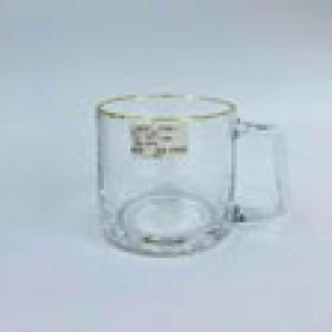 ADM tasse en verre 9 x 8,2 cm 350 ml avec bordure dorée