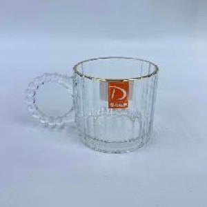 ADM tasse en verre 7,7 x 8,6 320 ml avec bordure dorée