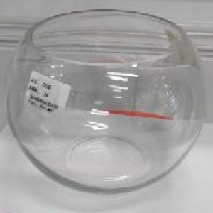 ADM Vase boule en verre transparent, ouverture large 15 cm
