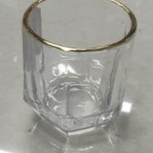 VAI  tasse en verre 4.7x5.5 cm avec bordure dorée
