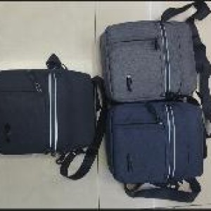 sac en polyester 19*24*8 cm, noir, gris, bleu