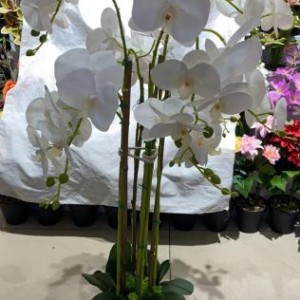 JAR fleur artificielle 90cm en pot blanc orchidéé 