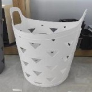 ADM panier en plastique blanc avec poignée
