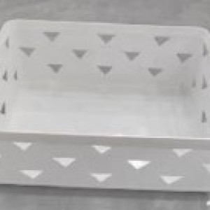 ADM panier de plastique blanc recatngulaire avec poignées