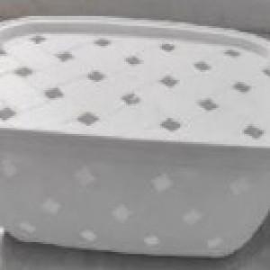 PLA panier de plastique blanc avec couvercle 25x16x12cm