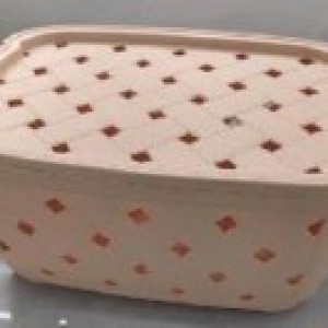 PLA panier de plastique blanc avec couvercle 20x14x10cm