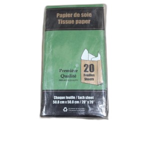 EMB papier de soie vert post 20x20
