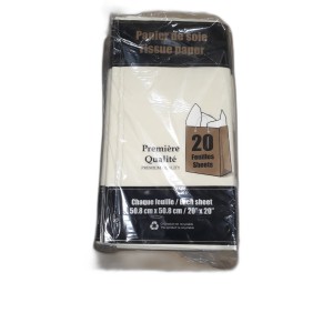 EMB papier de soie blanc cremeux 20x20