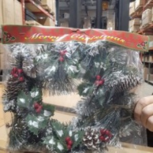 XMS couronne de noel décoré 30cm diametre