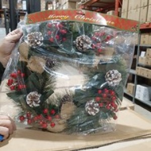 XMS couonne de noel décorée 40cm diametre