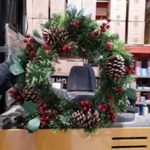 XMS couronne de noel décoré 50cm diametre