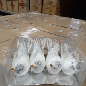 XMS décoration pour sapin de noel enemble de 4 oiseaux