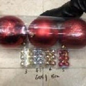 XMS tube de boules de noel grande 15cm 3pcs