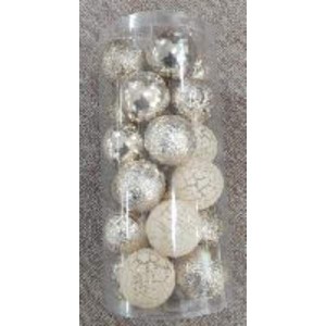 XMS 24 boule de noel bleu 8cm