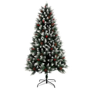 XMS sapin vert avec pointe blanche et baies de pin