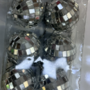 boule à paillettes argentées, 6pcs/boîte pvc 4cm