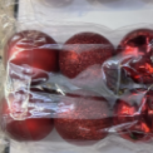 12pcs/boîte pvc boule de noël rouge 3cm