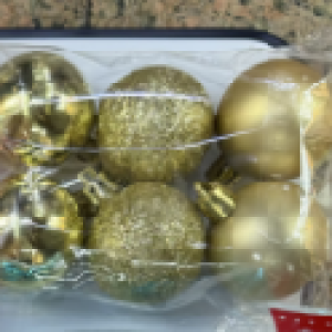 12pcs/boîte pvc boule de noël or 3cm