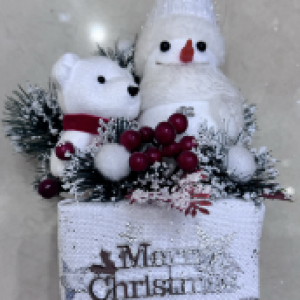 XMS bonhomme de neige avec décoration ours, sans lettres
