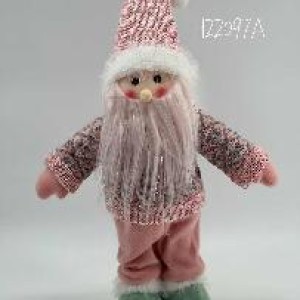 XMS père noël en peluche rose 30 cm