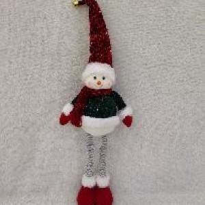 XMS bonhomme de neige en peluche rouge extensible 48-68 cm