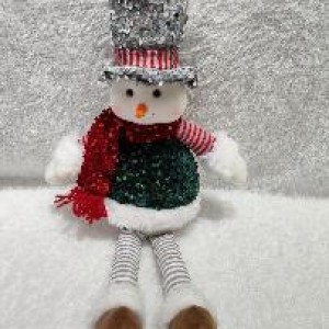 XMS bonhomme de neige en peluche assis 52 cm