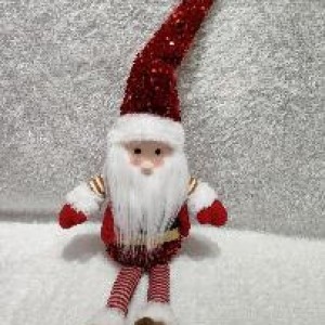 XMS père noël en peluche rouge assis 52 cm