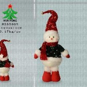 XMS bonhomme de neige en peluche rouge 45 cm