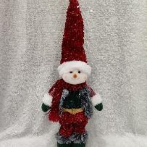 XMS bonhomme de neige en peluche rouge 63 cm