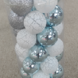 XMS boule de noël 6cm ,35pcs/boîte,ensemble bleu