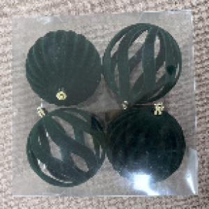 XMS boule de noël 10cm en velours,4pcs/boîte,mix 2 design,ve