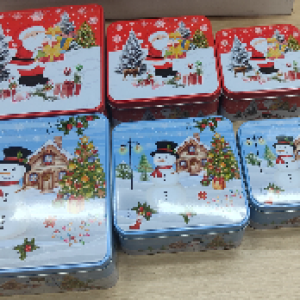 XMS conteneur alimentaire en métal noël 20*20*8cm