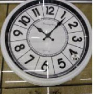 DEC horloge blanche bois chiffre noir